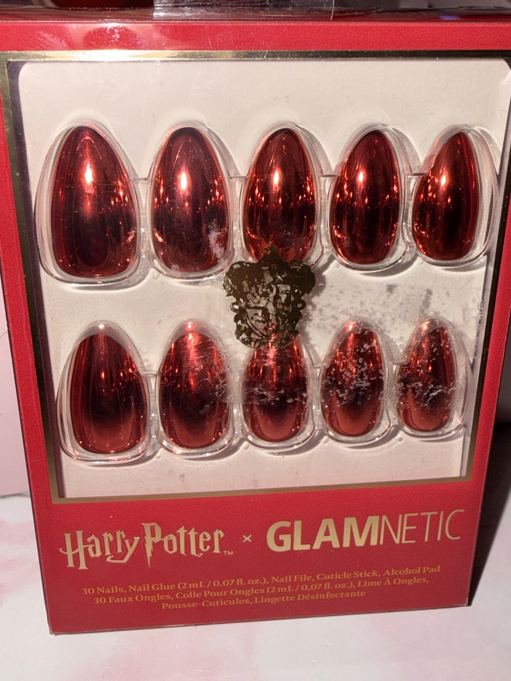 Glamnetic x Harry Potter Metallic Red Press-On Nails